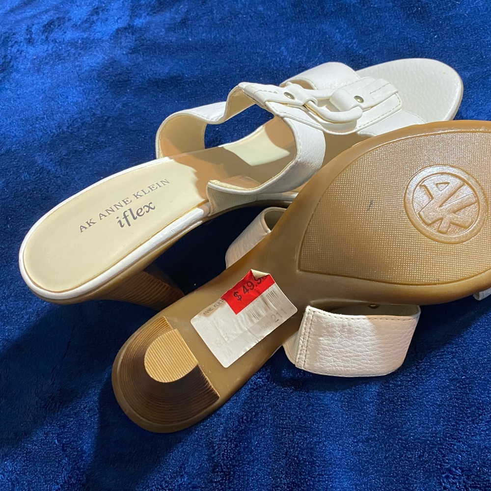 White slip on heel